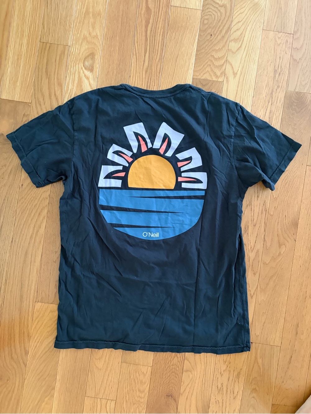 O'Neill Black Short-Sleeve Tee with Sunrise Graphic